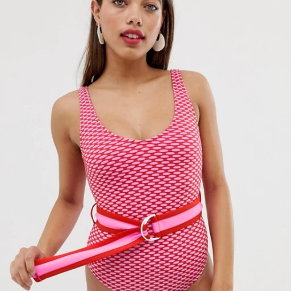 ASOS one piece swimsuit or bodysuit belted size 8